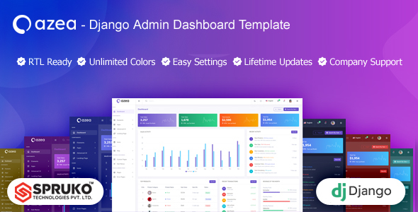 Azea – Django Admin Template - Admin Templates Site Templates