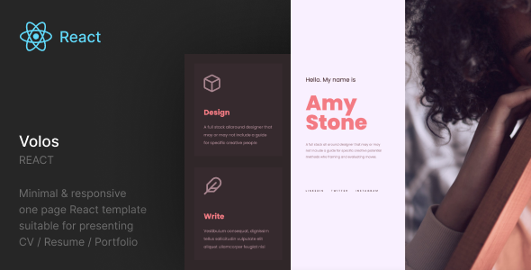 Volos - Resume React Template - Virtual Business Card Personal