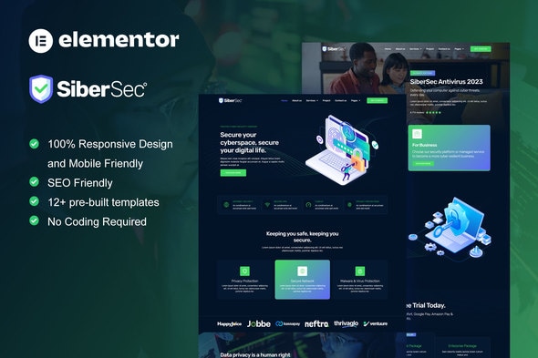 CyberSec - Cyber Security Services Elementor Template Kit - Technology & Apps Elementor