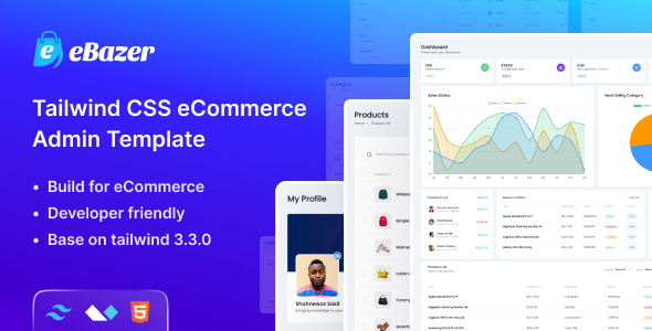 eBazer - Tailwind CSS eCommerce Admin Template - Admin Templates Site Templates