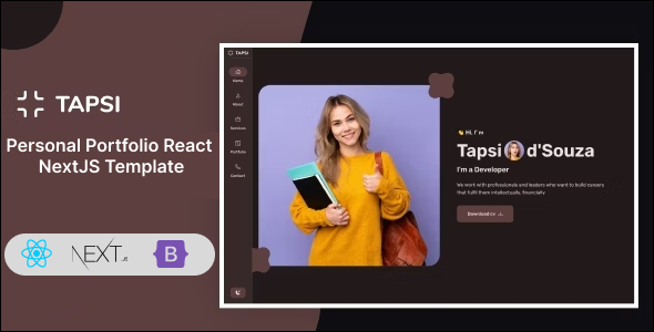 Tapsi | Personal Portfolio React NextJS Template - Portfolio Creative