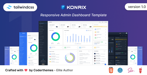 Konrix - Tailwind CSS Admin & Dashboard Template - Admin Templates Site Templates