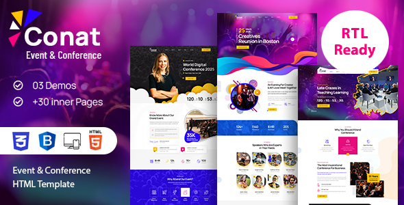 Conat | Event & Conference HTML Template + RTL Ready - Business Corporate