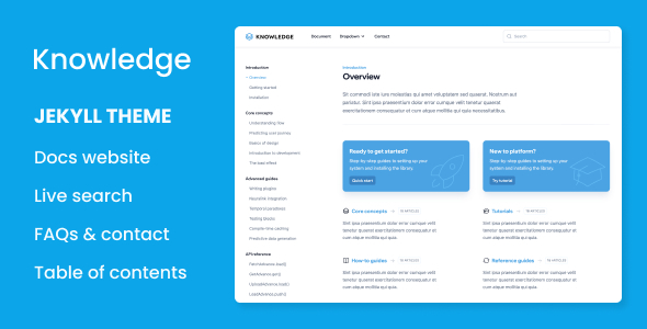 Responsive Knowledge Base & Docs Jekyll Theme - Jekyll Jamstack