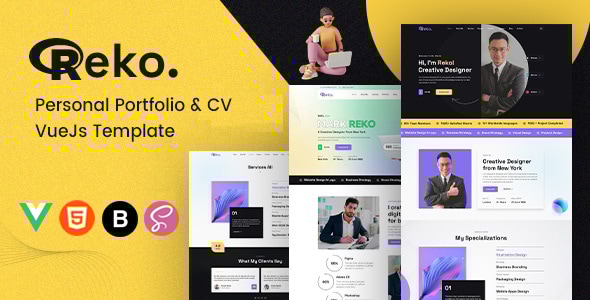 Reko - Personal Portfolio/CV Vuejs Template - Portfolio Creative