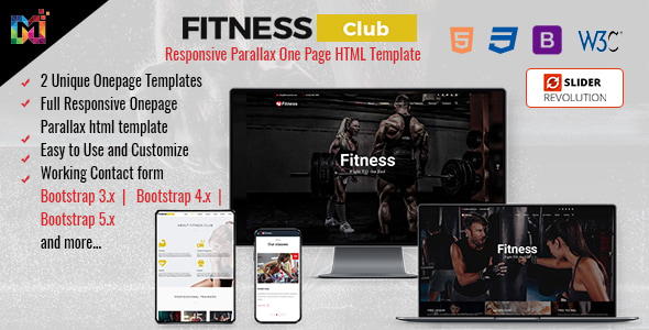 FIT - Responsive Parallax One Page HTML Template - Health & Beauty Retail