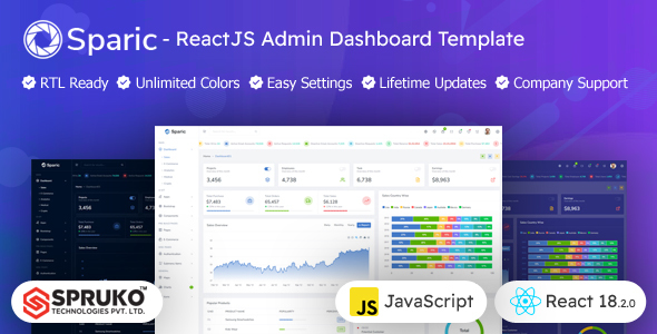 Sparic – React JS Dashboard Template - Admin Templates Site Templates