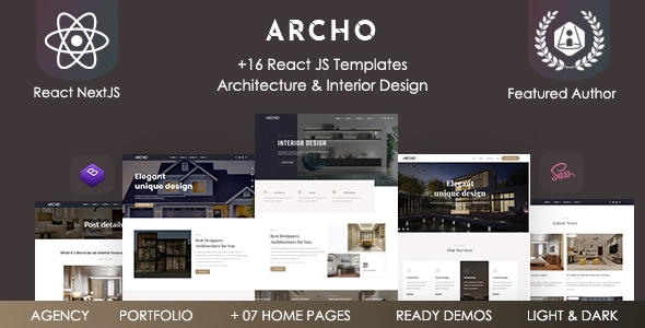 Archo - React Architecture & Interior Template - Business Corporate