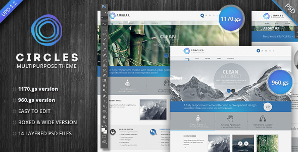 Circles PSD Template - Corporate Photoshop