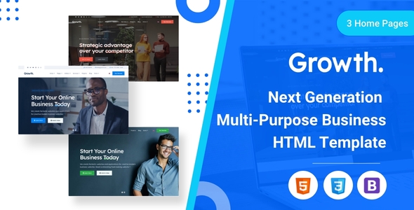 Growth - HTML5 Responsive Multi-Purpose Template - Business Corporate