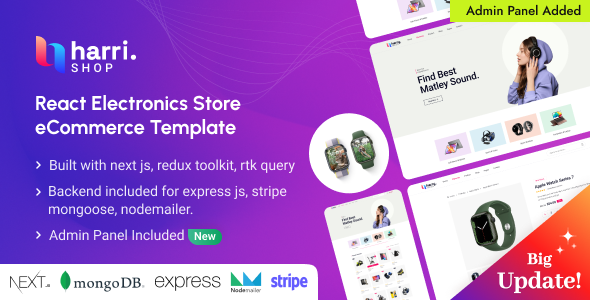 Harri – Electronics eCommerce React Next js Template + Admin Panel - Shopping Retail