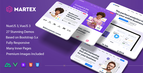 Martex - Software, SaaS & Startup NuxtJS 3 Template - Technology Site Templates
