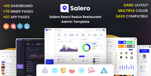Salero - React Redux Restaurant Admin Bootstrap Template - Admin Templates Site Templates