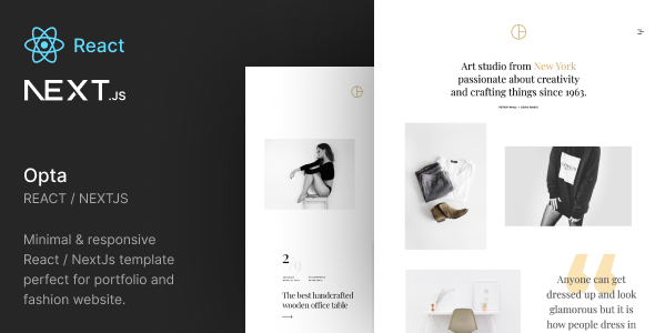 Opta - Minimal React NextJs Template - Photography Creative