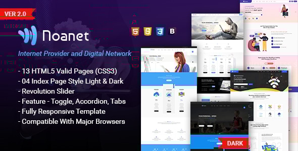 Noanet | Digital Network and Internet Provider HTML Template - Technology Site Templates