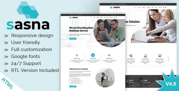 Sasna - Multipurpose Business HTML Template + RTL - Business Corporate