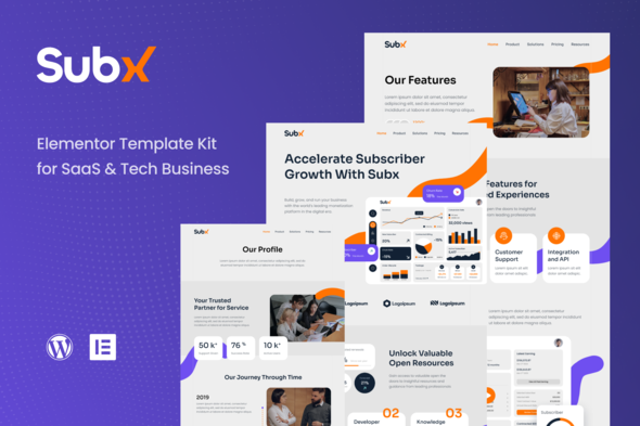 Subx - SaaS & Tech Business Elementor Template Kit - Technology & Apps Elementor