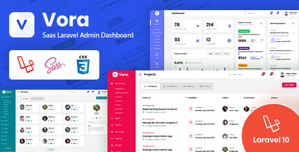 Vora - Saas Admin Dashboard Laravel 10.x Template - Admin Templates Site Templates