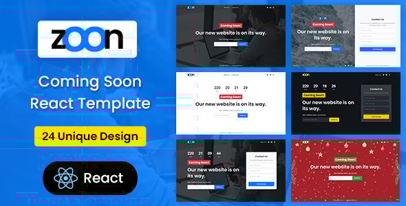 Zoon - Coming Soon React Template - Under Construction Specialty Pages