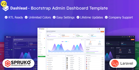 Dashlead – Laravel Admin & Dashboard Template - Admin Templates Site Templates