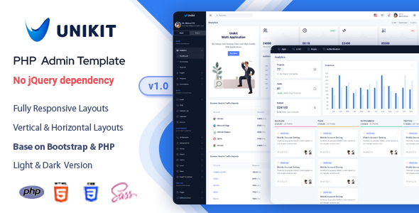 Unikit - PHP Admin & Dashboard Template - Admin Templates Site Templates
