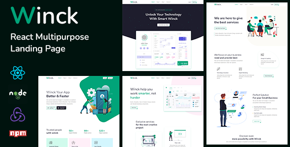 Winck - Multipurpose React Landing Page - Business Corporate