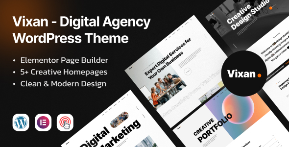 Vixan - Digital Agency Portfolio Elementor WordPress Theme - Creative WordPress