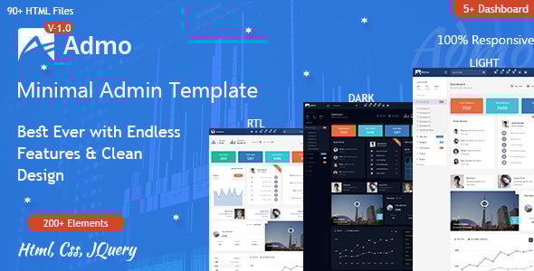 Admo - Admin Dashboard Responsive Html Template - Admin Templates Site Templates
