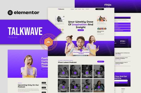Talkwave - Podcaster Elementor Template Kit - Blogs & Podcasts Elementor