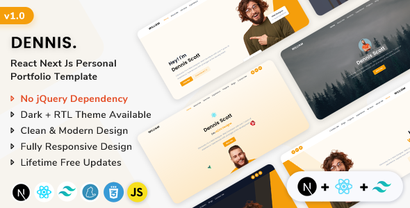 Dennis - React Next.js Personal Template - Personal Site Templates