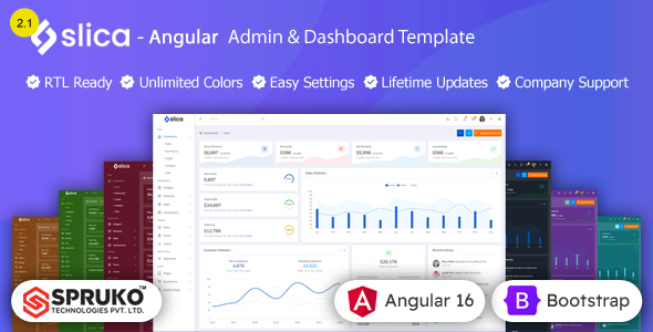 Slica – Angular Admin Dashboard Template - Admin Templates Site Templates
