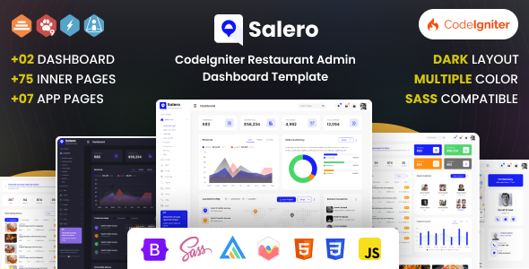 Salero : CodeIgniter Restaurant Admin Bootstrap Template - Admin Templates Site Templates