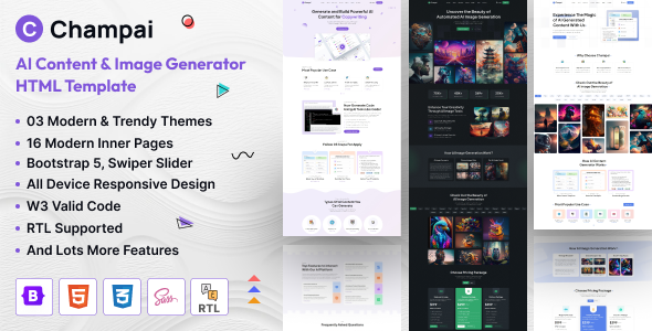 Champai - AI Content & Image Generator HTML Template - Software Technology