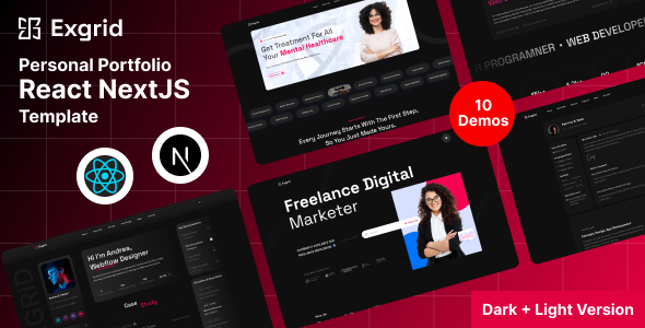 Exgrid - Personal Portfolio React Next js Template - Portfolio Creative