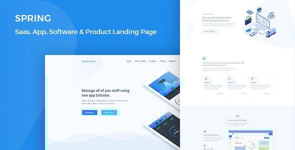 Spring - Software, App, Saas & Product Showcase Landing HTML5 Template - Software Technology