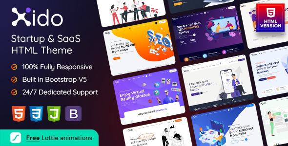 Xido - Startup and SaaS HTML Template + RTL - Technology Site Templates