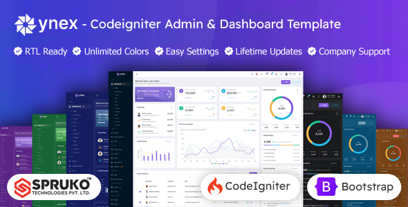 Ynex - Bootstrap Codeigniter Admin Panel Dashboard Template - Admin Templates Site Templates