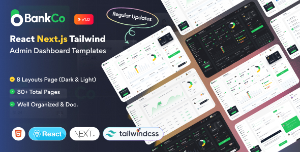 Bankco - React NextJS Tailwind Admin Templates - Admin Templates Site Templates