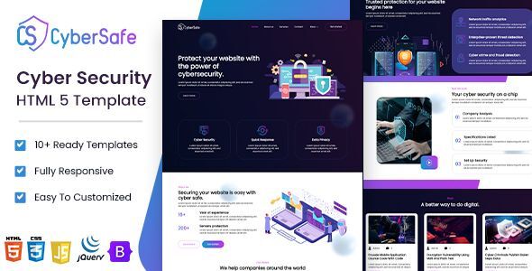 CyberSafe - Cyber Security Service HTML5 Template by Evonicmedia ...