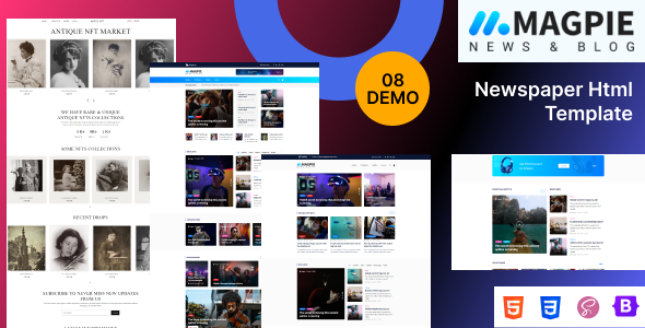 Magpie - Multipurpose News Paper template - Creative Site Templates
