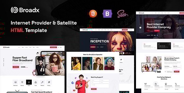 Broadx - Internet Provider & Satellite TV HTML Template - Technology Site Templates
