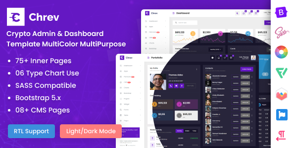 Chrev - Crypto Admin & Dashboard Template MultiColor MultiPurpose - Admin Templates Site Templates