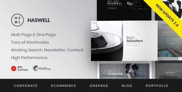 Haswell - Multipurpose One & Multi Page Template - Corporate Site Templates