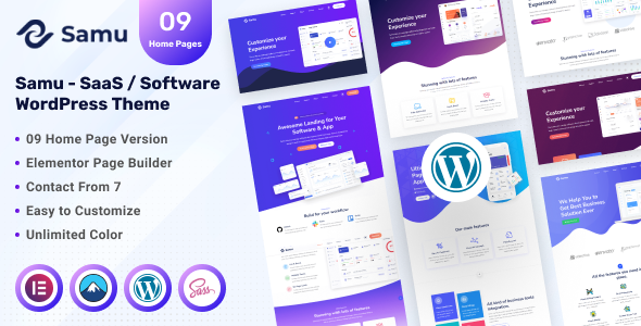Samu - SaaS / Software WordPress Theme - Software Technology
