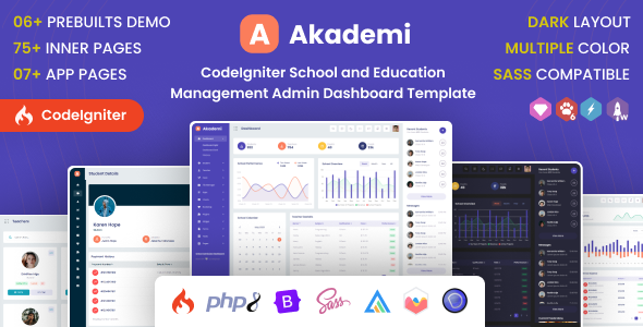 Akademi : CodeIgniter Admin Dashboard Template - Admin Templates Site Templates
