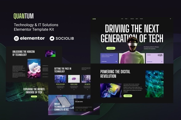 Quantum - Technology & IT Solutions Elementor Template Kit - Technology & Apps Elementor