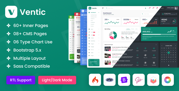 Ventic - CodeIgniter Event Ticketing Bootstrap 5 Admin Template - Admin Templates Site Templates