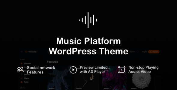 Waveme - Music Platform WordPress Theme - Music and Bands Entertainment