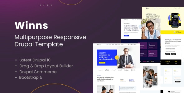 Winns Drupal 11 & 10 Multipurpose Commerce Theme - Corporate Drupal
