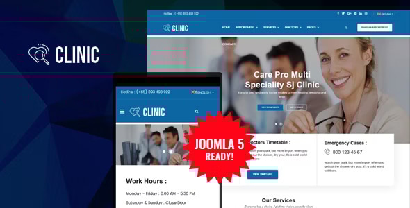 Clinic - Modern Medical & Healthcare Joomla Responsive Template - Joomla CMS Themes